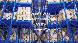คลังสินค้าห้องเย็น Double Deep Pallet Stacker Crane ASRS