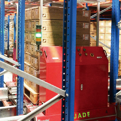 รถรับส่งวิทยุสองทางและรถขนส่งสำหรับชั้นวางวิทยุรับส่ง ASRS ระบบจัดเก็บและเรียกคืนอัตโนมัติ ชั้นวางพาเลท Runner