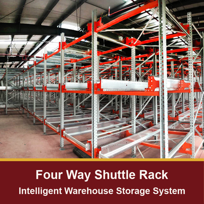 สี่ทาง Radio Shuttle Racking ASRS Pallet Runner Rack สี่ทาง Radio Shuttle Racking