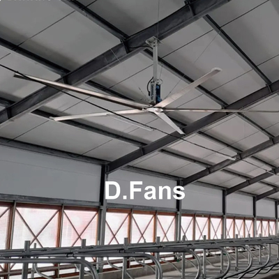แฟนอุตสาหกรรมขนาดใหญ่สําหรับโรงงาน แฟน HVLS ขนาดใหญ่ที่มีใบป้องกันการชน
