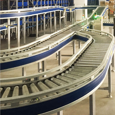 ระบบคัดแยกกล่องกระดาษระบบสายพานลำเลียงลูกกลิ้งแรงโน้มถ่วงแบบยืดหยุ่น ลอจิสติกส์คัดแยกชั้นเก็บคลังสินค้า