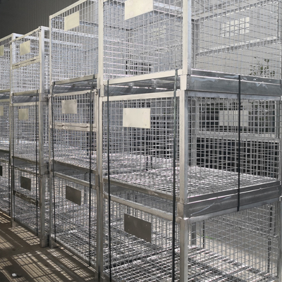 A50: หน่วยเก็บของที่สามารถต้อนและพับได้ สายเหล็ก Mesh Pallet กรงทํางาน bin สาย mesh ถัง pallet