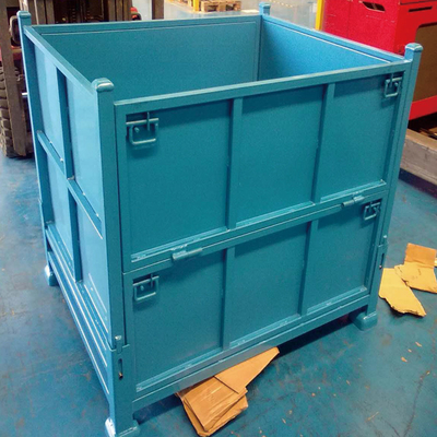 A50: หน่วยเก็บของที่สามารถต้อนและพับได้ สายเหล็ก Mesh Pallet กรงทํางาน bin สาย mesh ถัง pallet