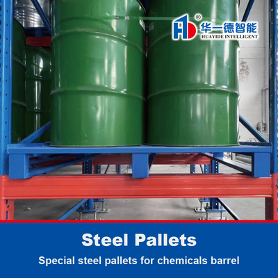 Special steel pallets for chemicals barrel Iron Pallet Metal Pallets for ASRS พาเล็ตเหล็กพิเศษสําหรับสารเคมี