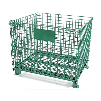 พลาสติกสเปรย์ สแตนเลส Wire Mesh ถังเก็บของพับได้ กรง ถังสาย สแตนเลสกล่อง pallet