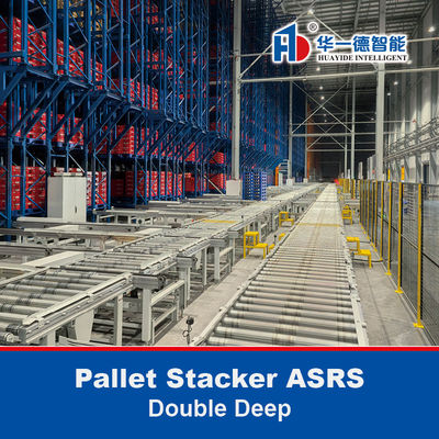 เครนวางซ้อนพาเลทแบบ Double Deep สำหรับ ASRS, SRM (เครื่องจัดเก็บและเรียกคืน) แบบรองรับพื้น, ระบบจัดเก็บและเรียกคืนอัตโนมัติ, คลังสินค้าอุณหภูมิห้องและห้องเย็น