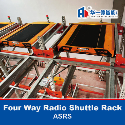 สี่ทาง Radio Shuttle Racking ASRS Pallet Runner Rack สี่ทาง Radio Shuttle Racking