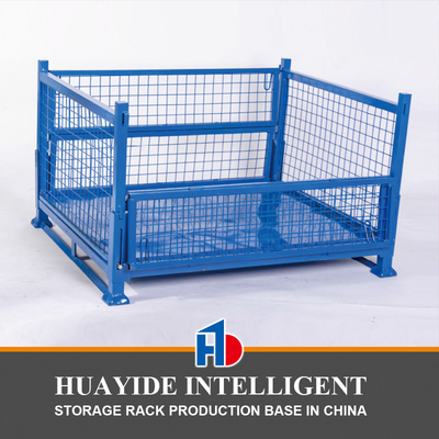 A50: หน่วยเก็บของที่สามารถต้อนและพับได้ สายเหล็ก Mesh Pallet กรงทํางาน bin สาย mesh ถัง pallet
