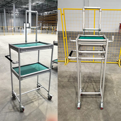 ระบบ Rack วัสดุ ผลิตจากรุ่นที่สาม Lean Pipe อลูมิเนียม Alloy Tube เซมบอล คาร์ท ทรอลี่มือ