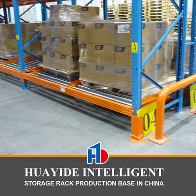 ระบบชั้นวางพาเลทแบบไหลตามแรงโน้มถ่วง FIFO คุณภาพสูง อุปกรณ์คลังสินค้า