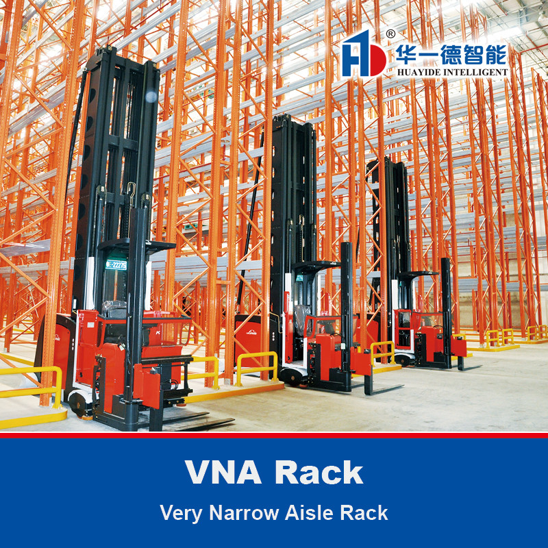 VNA Rack ช่องทางแคบมาก ช่องทางหนัก VNA Pallet Racking ช่องคลังสินค้า ช่องเก็บสินค้า พร้อมรถยกสามทาง