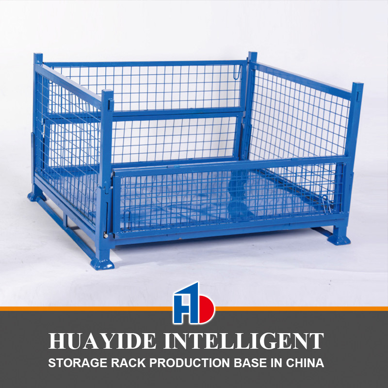 A50: หน่วยเก็บของที่สามารถต้อนและพับได้ สายเหล็ก Mesh Pallet กรงทํางาน bin สาย mesh ถัง pallet